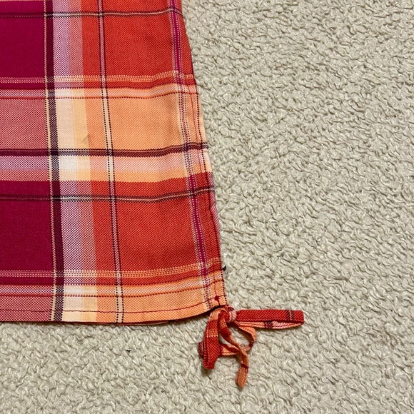 fresh Pink & Orange Plaid Top, Sm - Picture 2 of 4
